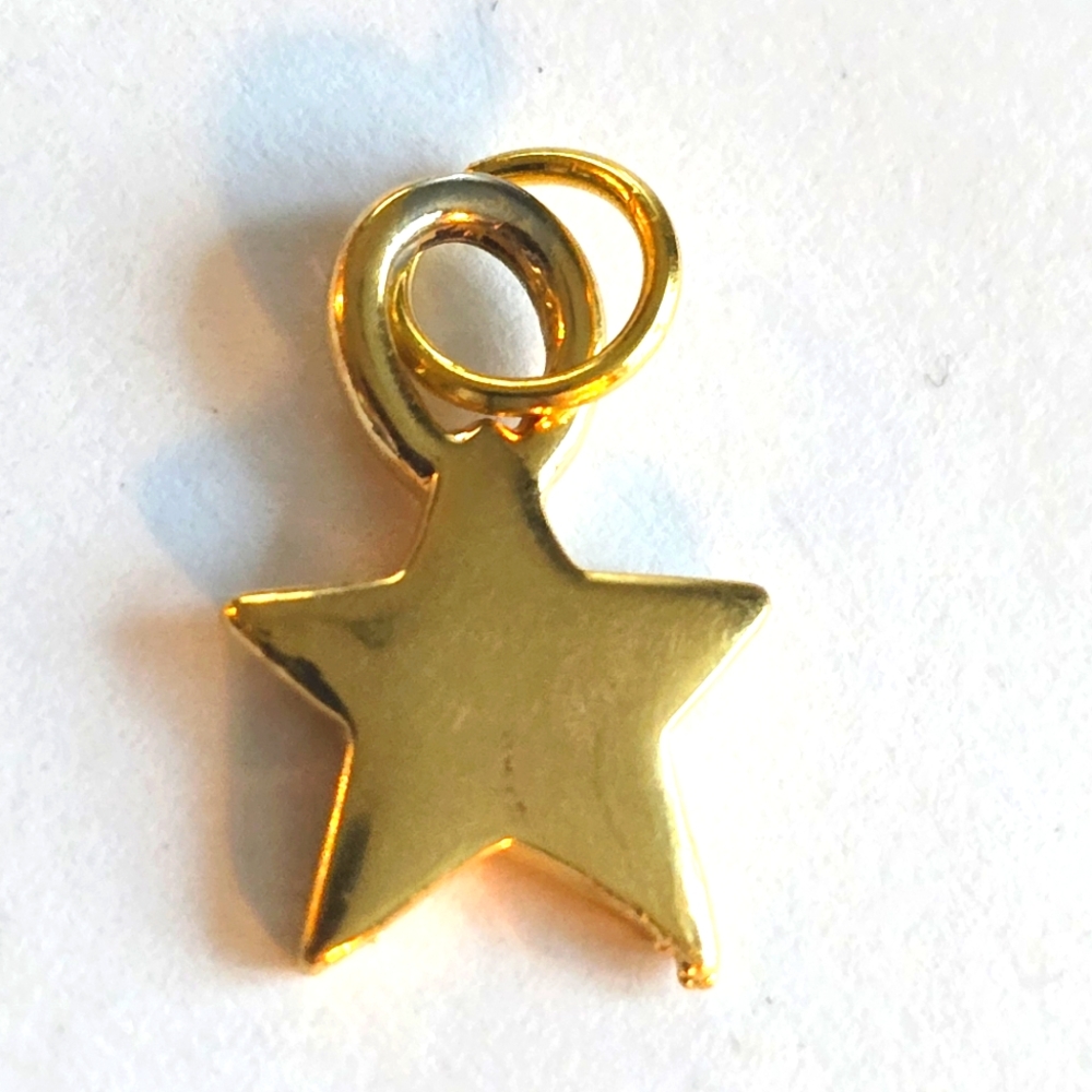 Star pendant charm gold tone celestial outer space jewelry